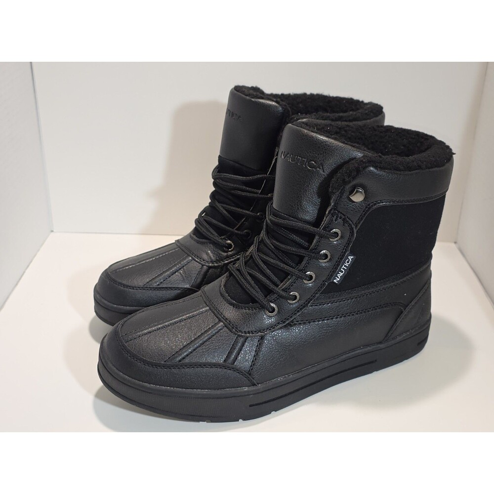 Nautica Lockview Mens Lined Duck Boots Size 10 Black